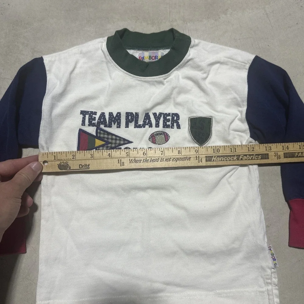 Vintage Gymboree Team Player Touch Down Long Sleeve Shirt SZ Medium Rainbow Tag